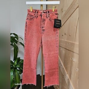 MOTHER‎ denim size 25 the tripper crop fray. Raspberry wash